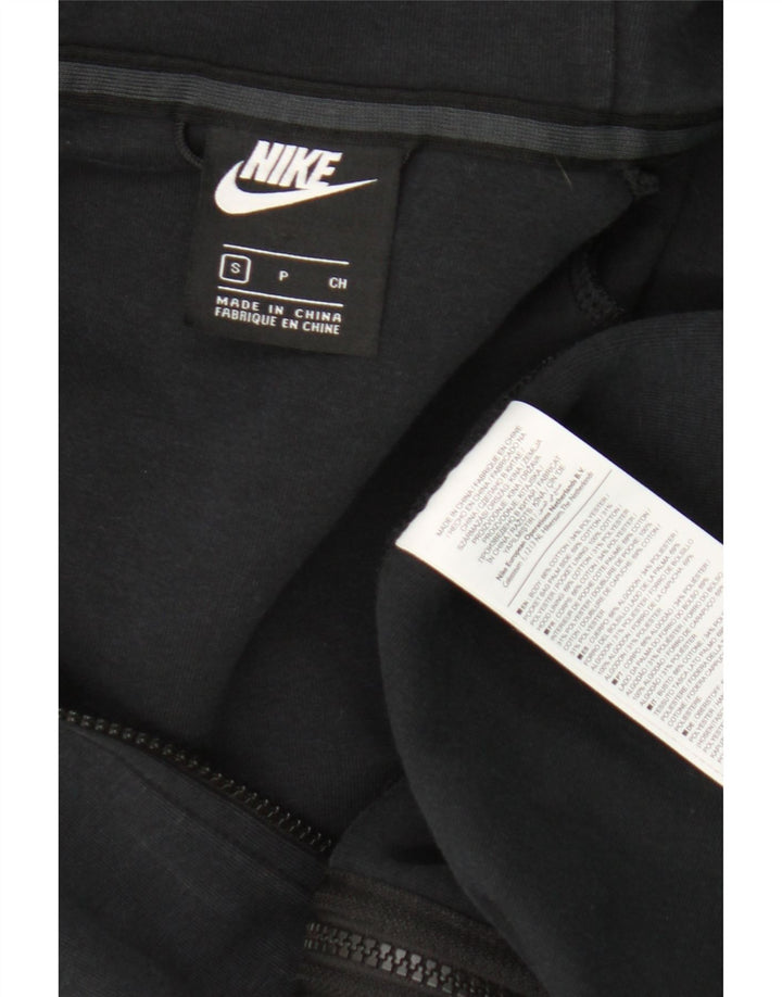 Felpa con cappuccio e zip Nike da uomo piccola in cotone nero