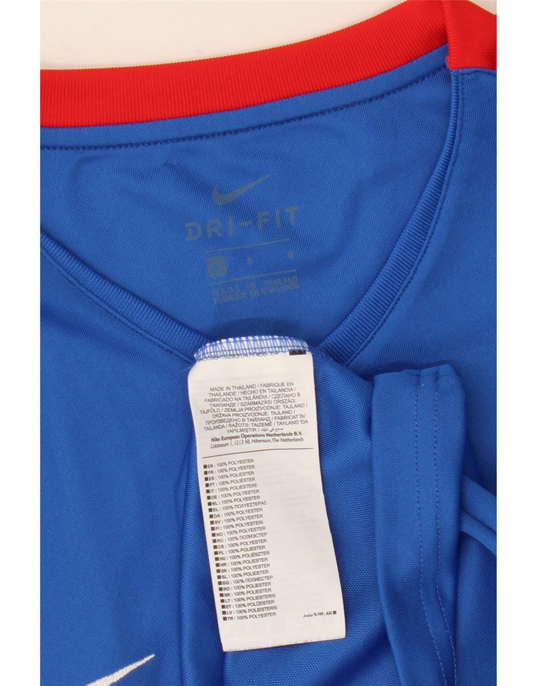 NIKE T-shirt da uomo Dri Fit Top grande blu in poliestere color block