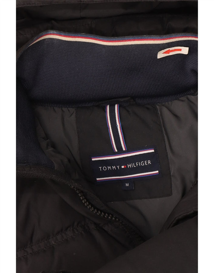 Giacca imbottita con cappuccio da uomo Tommy Hilfiger UK 38 Cotone grigio medio