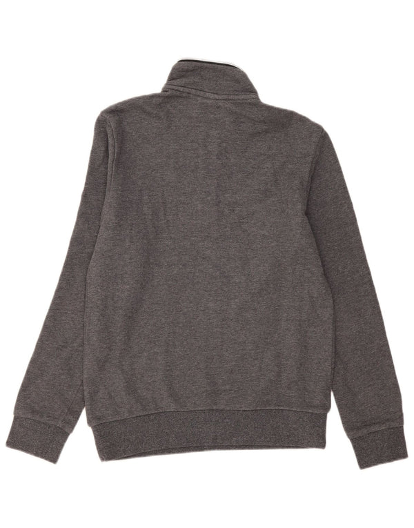 Felpa da uomo con collo con zip Lotto Maglione piccolo in cotone grigio