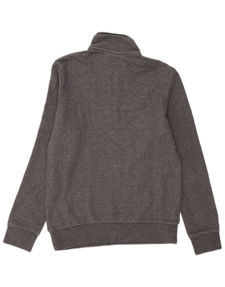 Felpa da uomo con collo con zip Lotto Maglione piccolo in cotone grigio