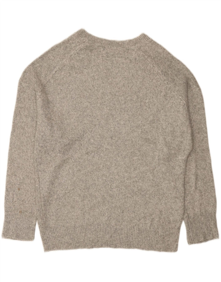 Maglione oversize con scollo a V da donna Zara UK 10 piccolo grigio screziato
