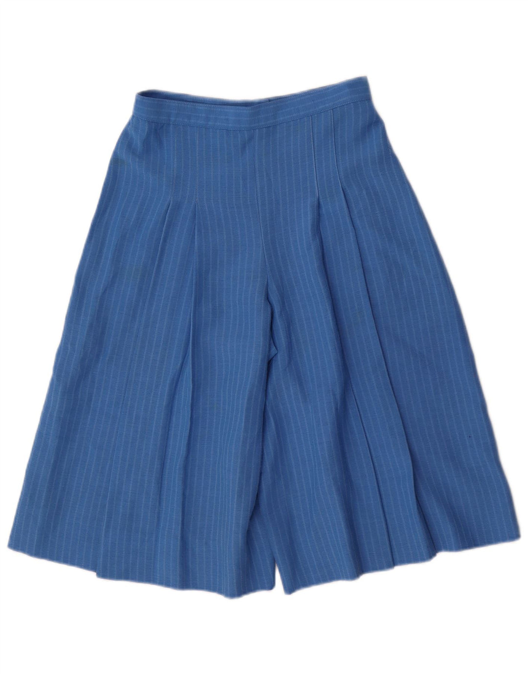 Pantaloncini bermuda vintage da donna con culotte IT 40 piccoli W24 blu gessato