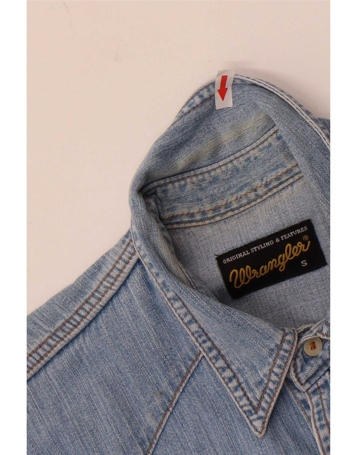 Camicia di jeans senza maniche da uomo Wrangler piccola in cotone blu