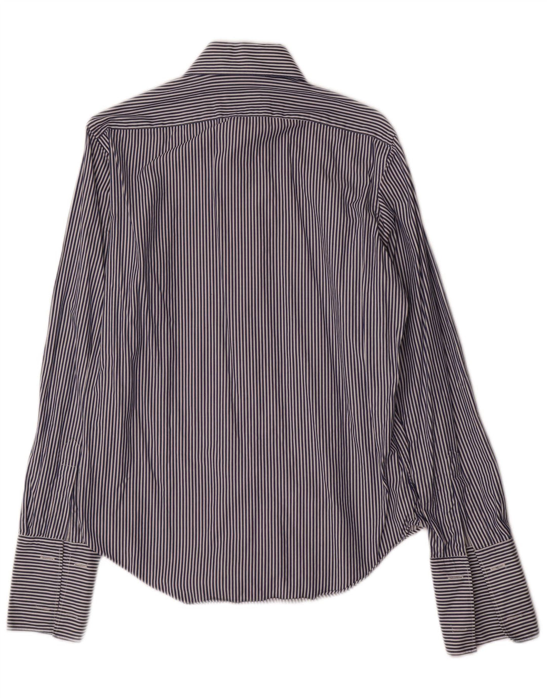 Camicia formale da uomo Massimo Dutti taglia 39 15 1/2 media a righe blu navy