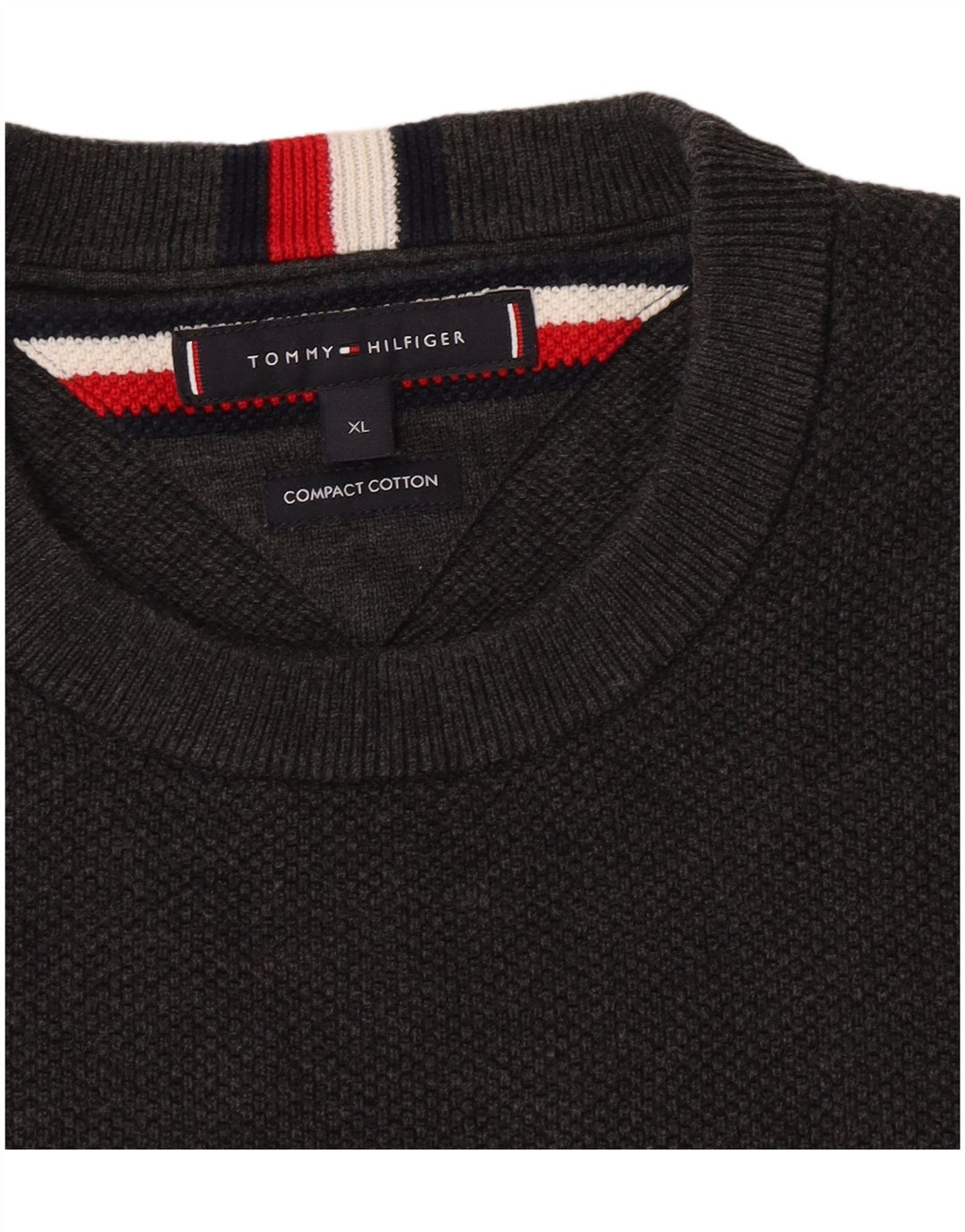 Maglione girocollo da uomo Tommy Hilfiger XL in cotone grigio