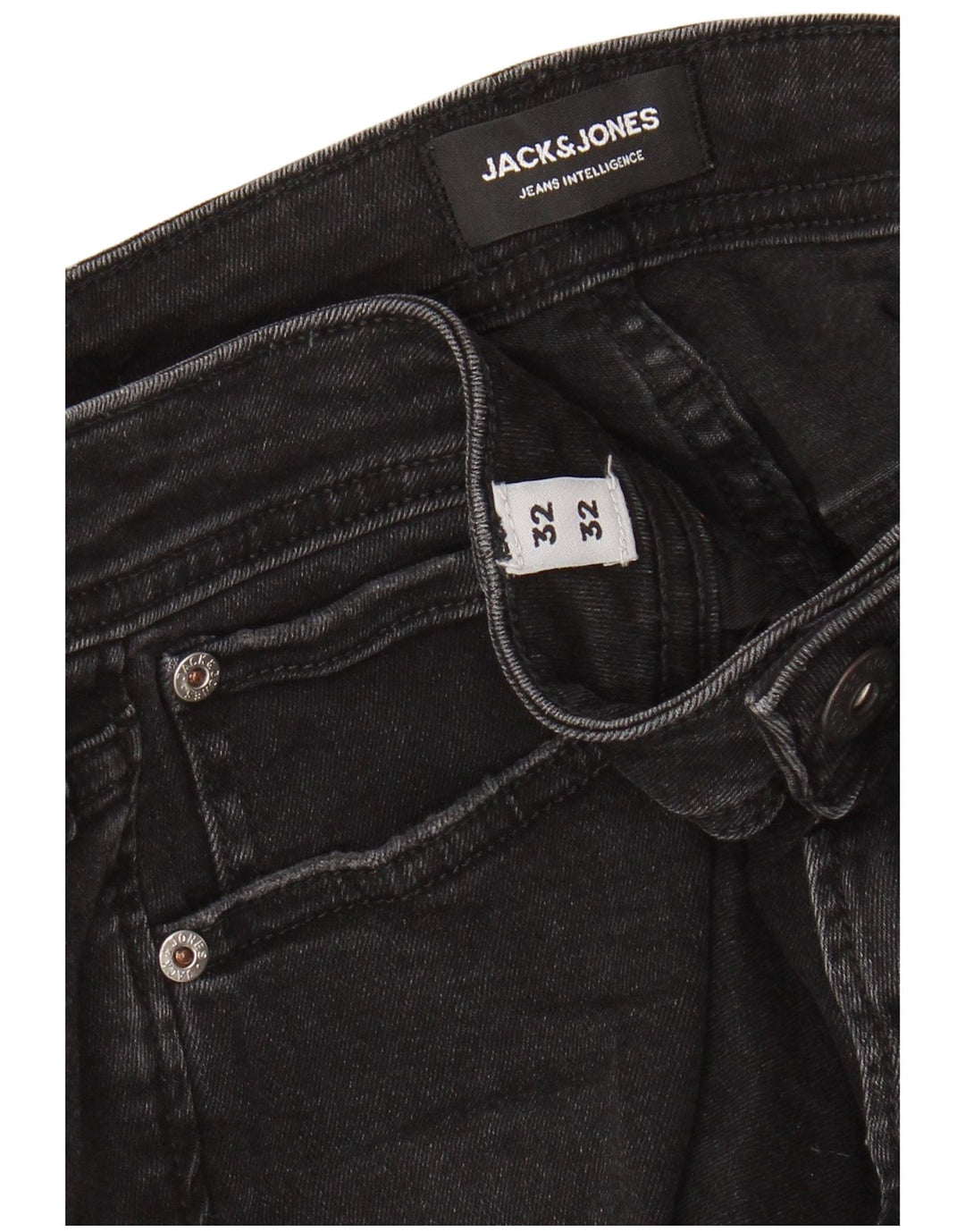 Jeans skinny effetto consumato da uomo Jack & Jones W32 L32 cotone nero