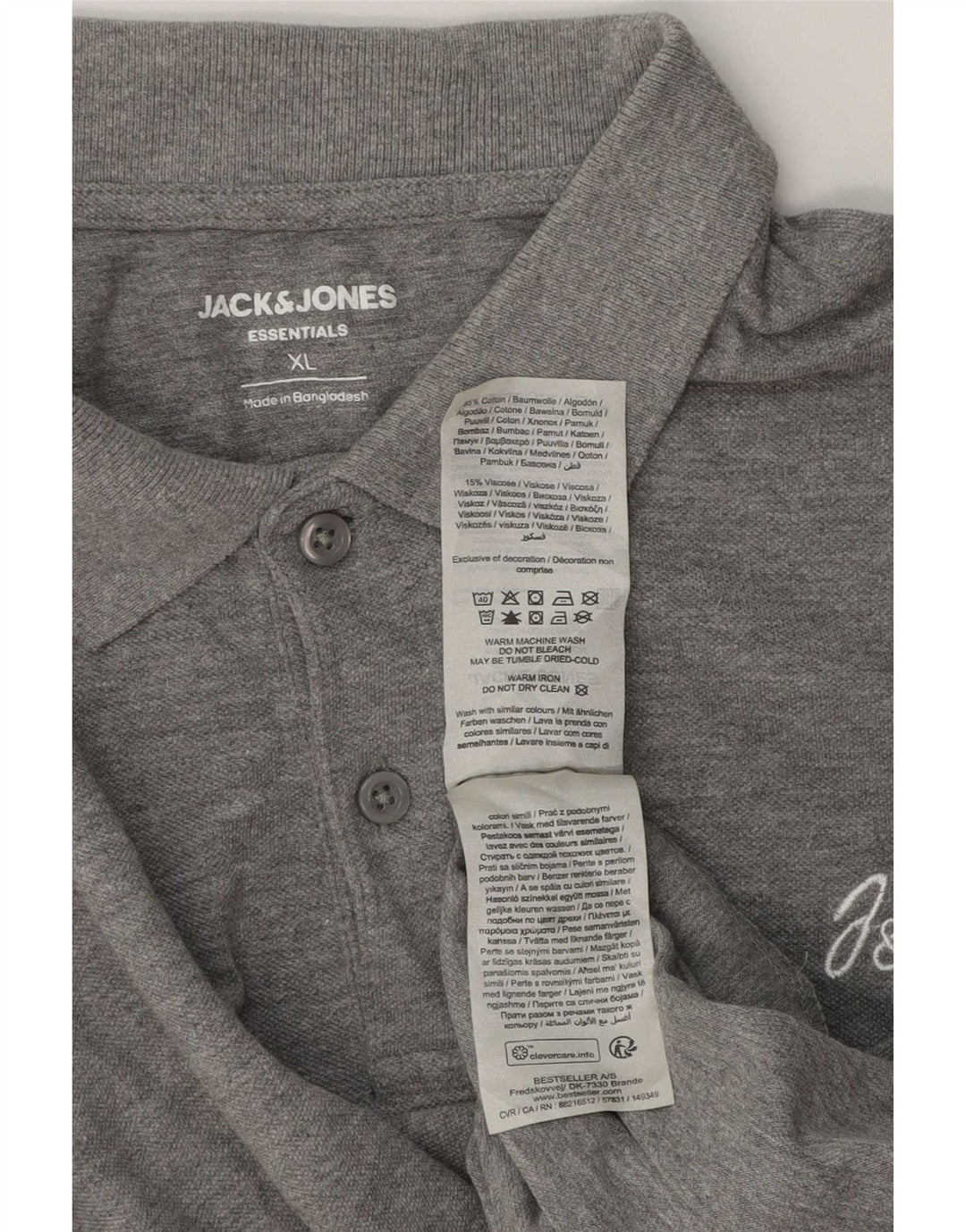 Polo da uomo Jack & Jones XL in cotone grigio