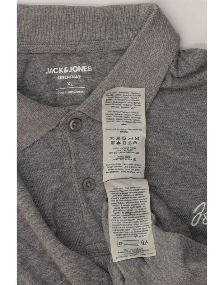 Polo da uomo Jack & Jones XL in cotone grigio
