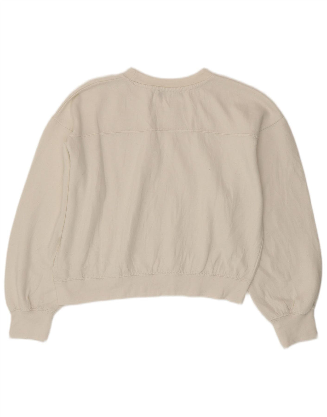Felpa corta da donna Zara, maglione UK 14, bianco medio