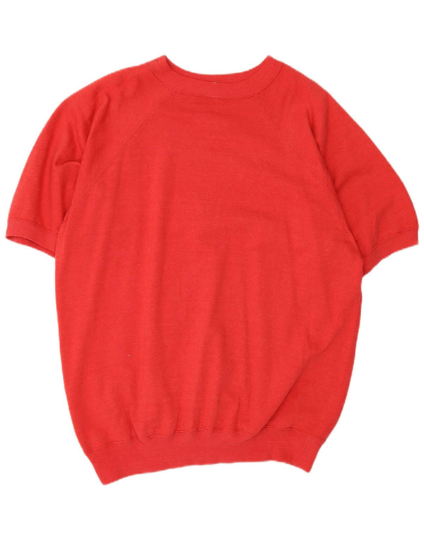Felpa Champion da uomo con grafica a maniche corte, maglione grande, cotone rosso