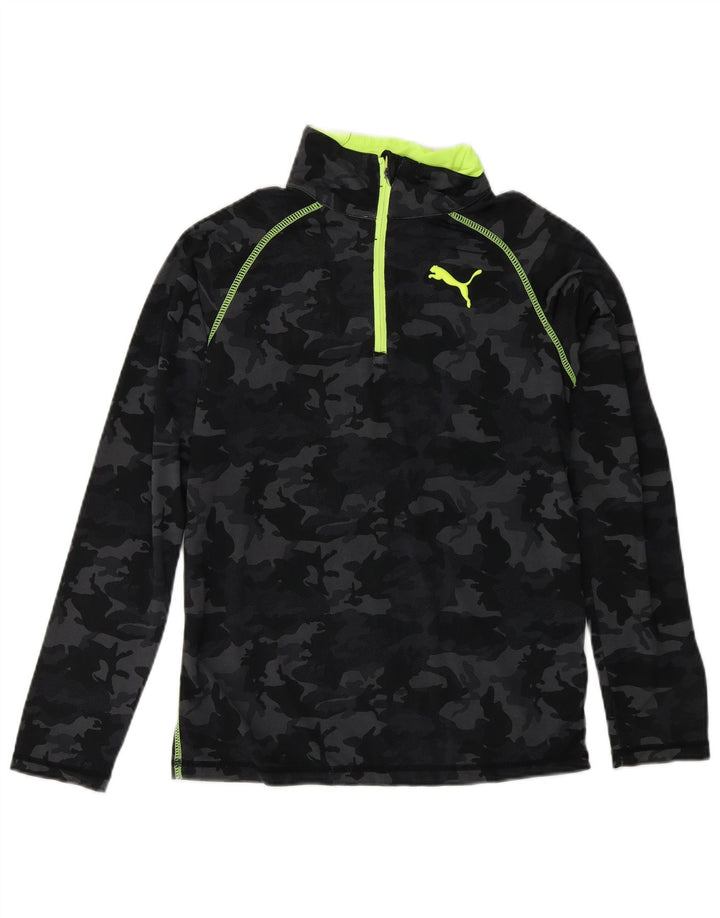 Top della tuta pullover da bambino PUMA 9-10 anni medio nero mimetico