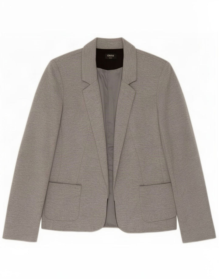 Giacca blazer aperta da donna Oasis UK 8 piccola poliestere grigio