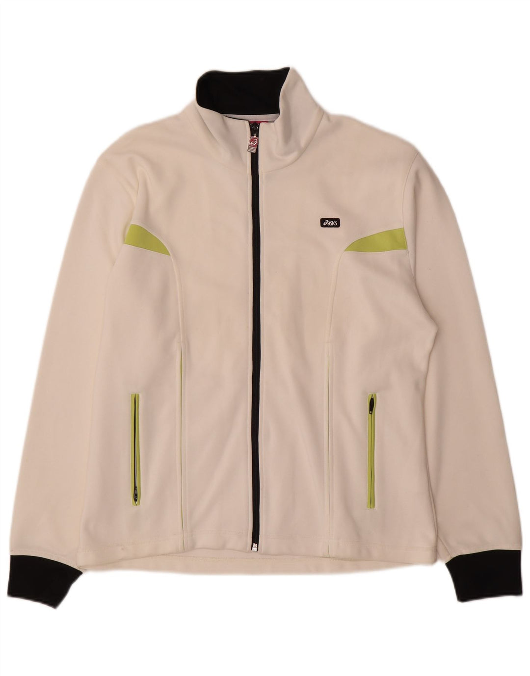 Giacca da tuta da donna Asics UK 20 2XL Nylon color block bianco