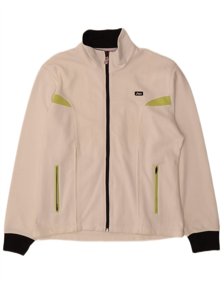Giacca da tuta da donna Asics UK 20 2XL Nylon color block bianco