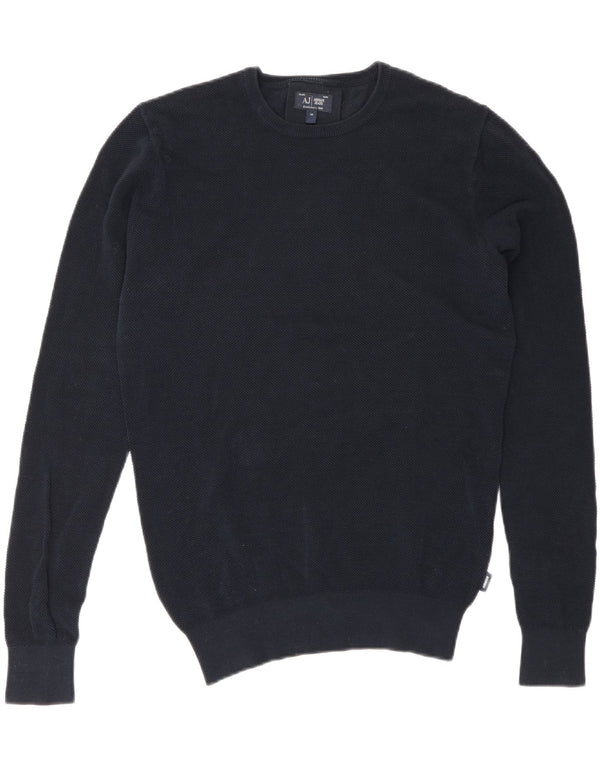 Maglione maglione girocollo da uomo Armani Jeans cotone medio blu navy