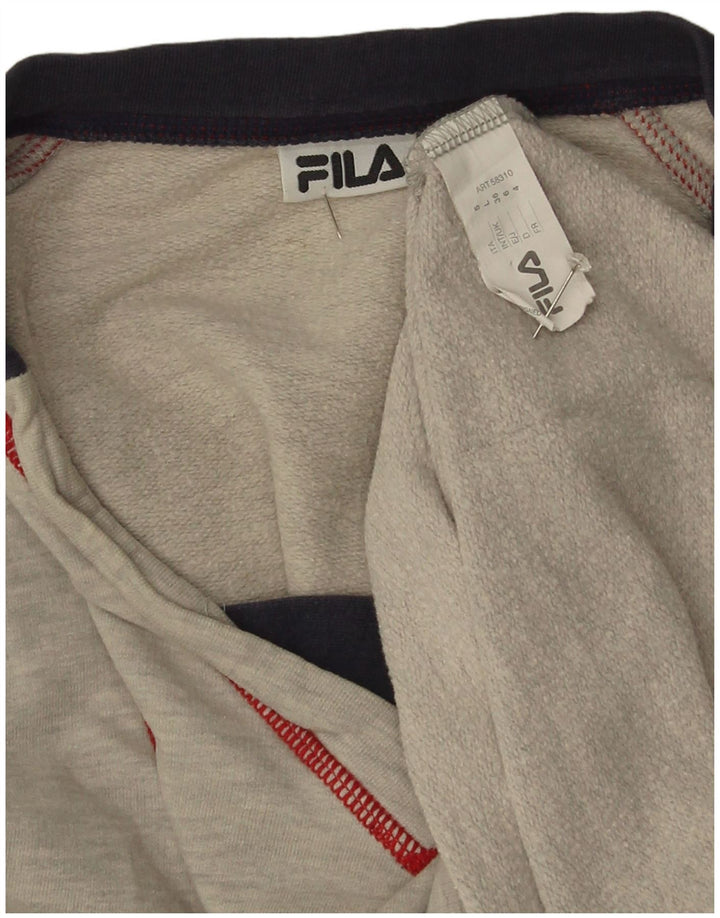 Fila Grafica da uomo Top a maniche lunghe in cotone a righe grandi grigie