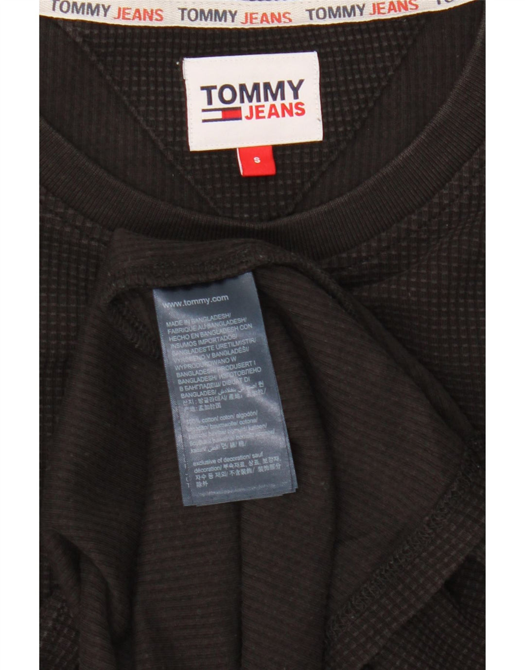Tommy Hilfiger Uomo Top Manica Lunga Piccolo Cotone Nero
