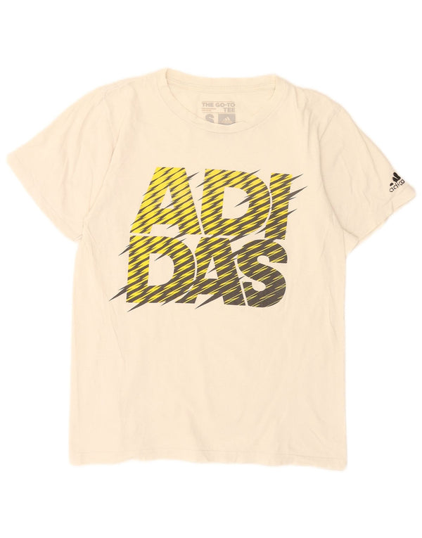 T-shirt grafica da uomo Adidas Top piccola in cotone bianco