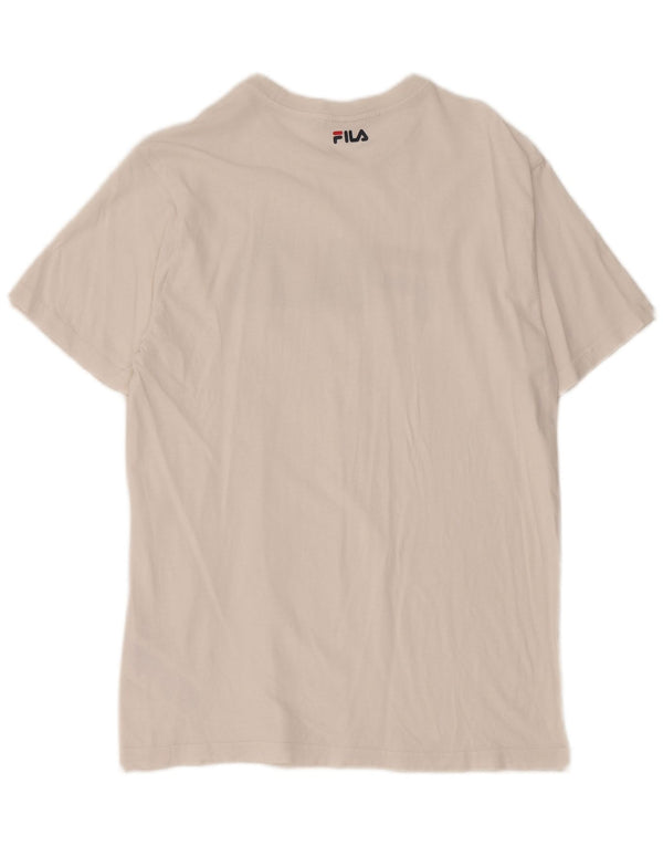 T-shirt grafica da uomo Fila Top Small in cotone bianco