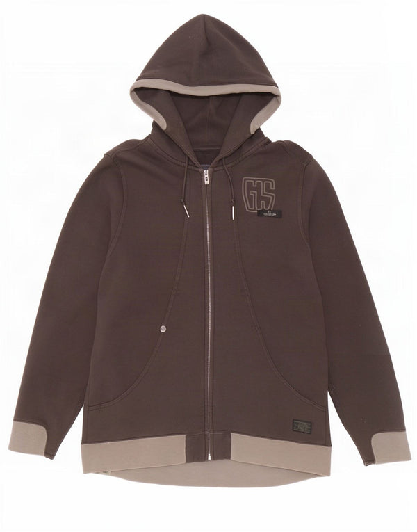 Felpa con cappuccio e zip grafica da uomo G-Star XL in cotone color block nero
