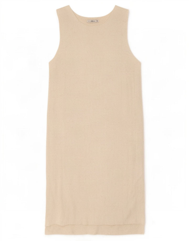 Vestito lungo senza maniche da donna Zara UK 10 piccolo acrilico grigio