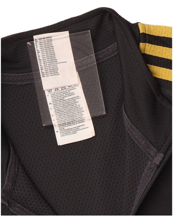 Top della tuta da uomo Adidas Climalite con zip e collo in poliestere grigio medio