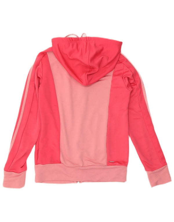 Maglione con cappuccio e zip da donna Adidas UK 8/10 Piccolo poliestere color block rosa