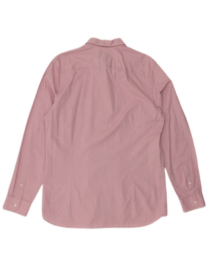 Ted Baker Camicia da uomo Taglia 4 Large Rosa Argyle/Diamond Cotton