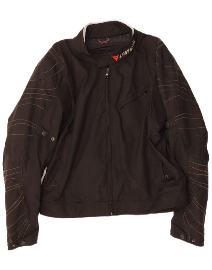 DAINESE Mens Graphic Racer Jacket IT 56 3XL Black Nylon