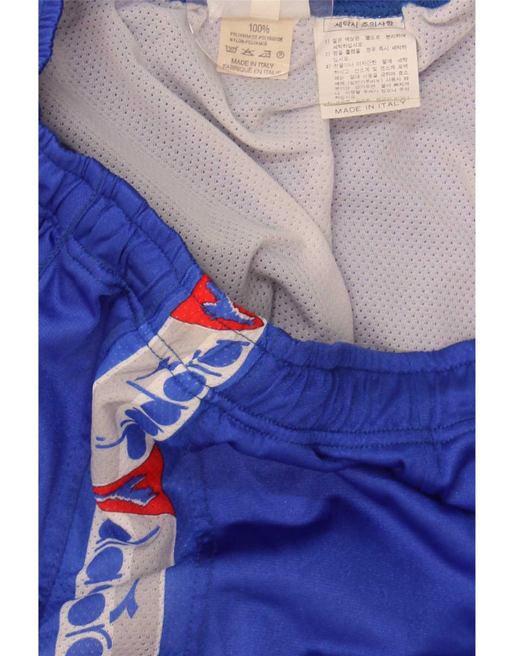 Pantaloncini da bagno grafici da uomo Diadora blu medio color block in poliammide