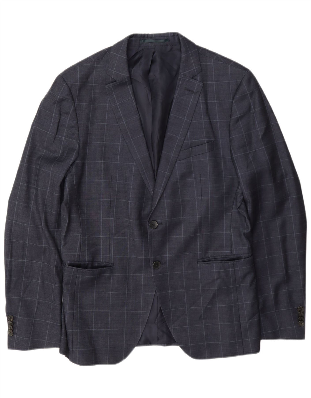 Giacca blazer da uomo a 2 bottoni Hugo Boss UK 50 grande check blu navy