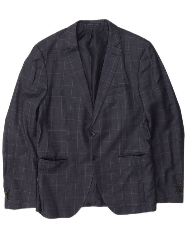 Giacca blazer da uomo a 2 bottoni Hugo Boss UK 50 grande check blu navy