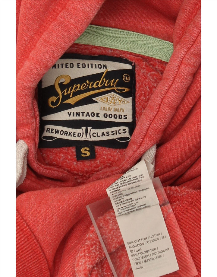 Maglione con cappuccio grafico da uomo Superdry piccolo in cotone rosso
