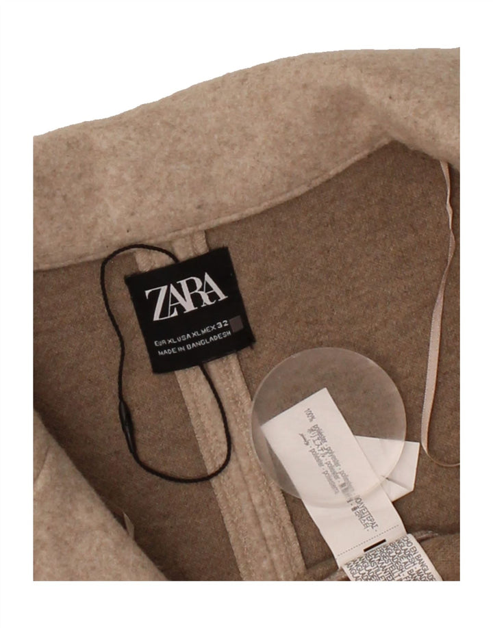 ZARA Womens Open Overcoat UK 18 XL Beige Polyester Vintage Zara and Second-Hand Zara from Messina Hembry 