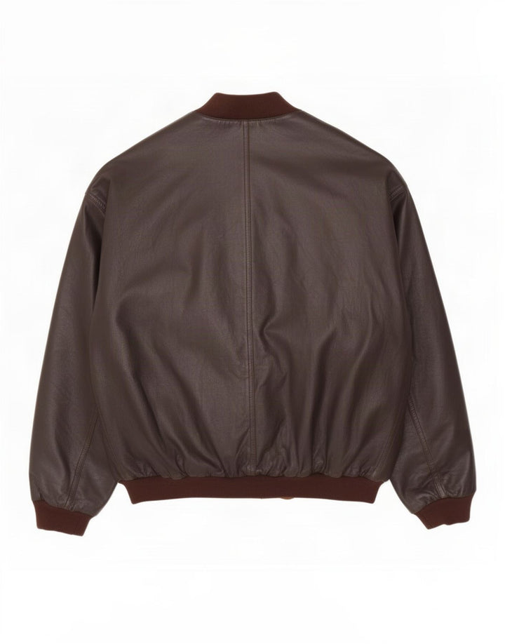 Giacca in pelle vintage da uomo UK 40 grande marrone