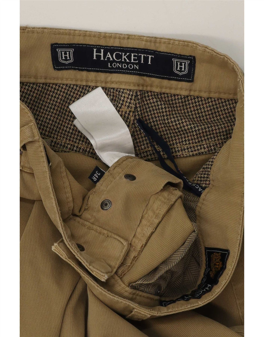 Pantaloni casual slim da uomo Hackett W34 L32 cotone kaki