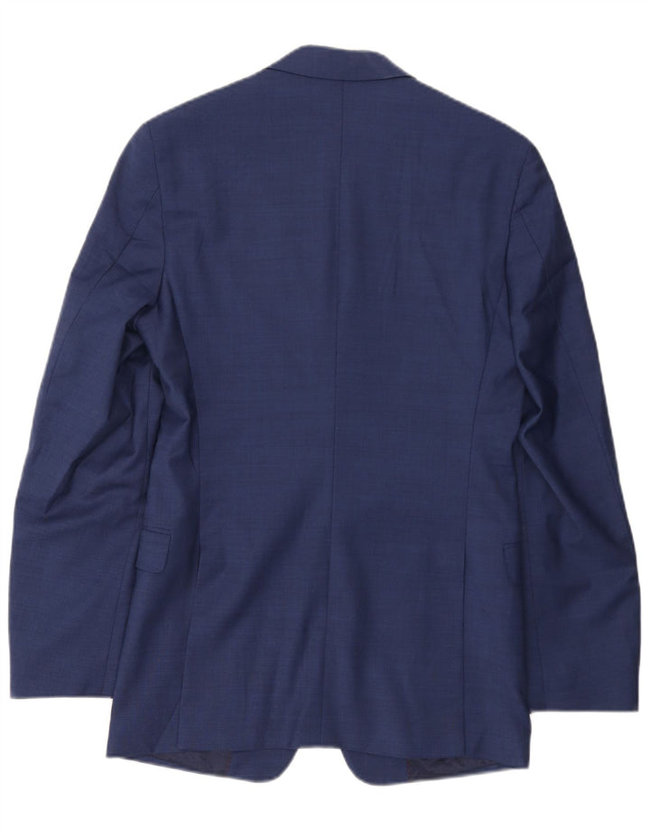 TOMMY HILFIGER Giacca blazer da uomo a 2 bottoni UK 38 media lana blu navy