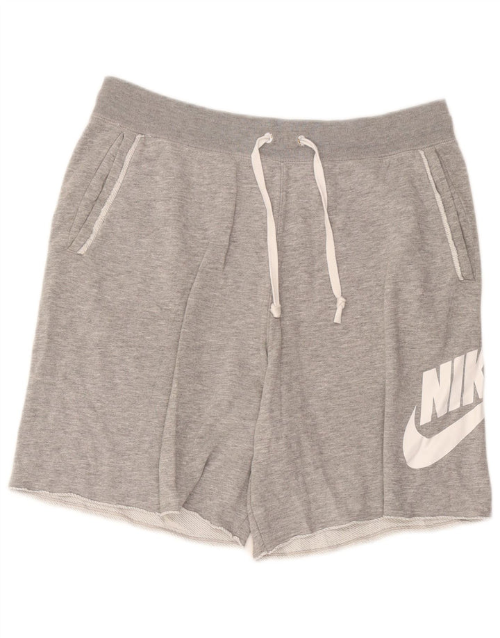 Pantaloncini sportivi Nike da uomo con grafica grande, cotone chiazzato grigio
