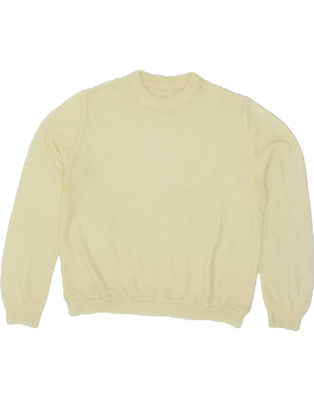 VINTAGE Womens Crew Neck Jumper Sweater UK 12 Medium Off White Vintage Vintage and Second-Hand Vintage from Messina Hembry 
