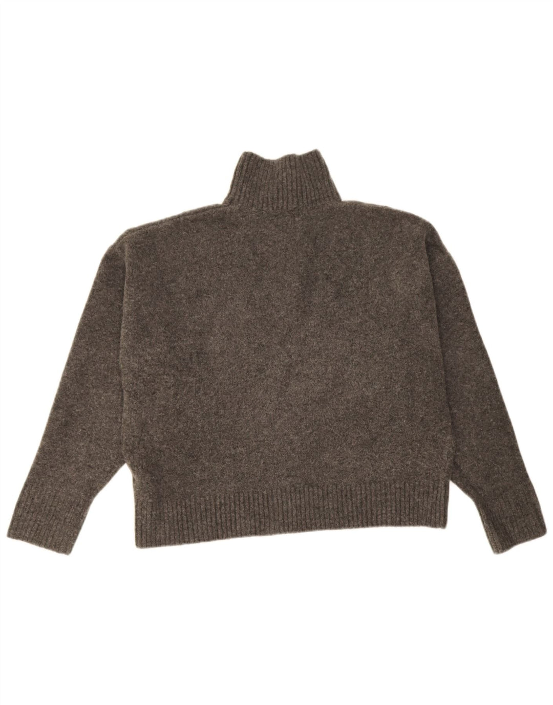 Maglione maglione oversize con collo alto da donna Zara UK 14 Grigio medio chiazzato