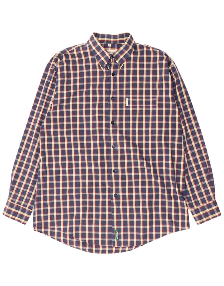 Camicia da uomo St. Bernard XL in poliestere a quadri blu navy
