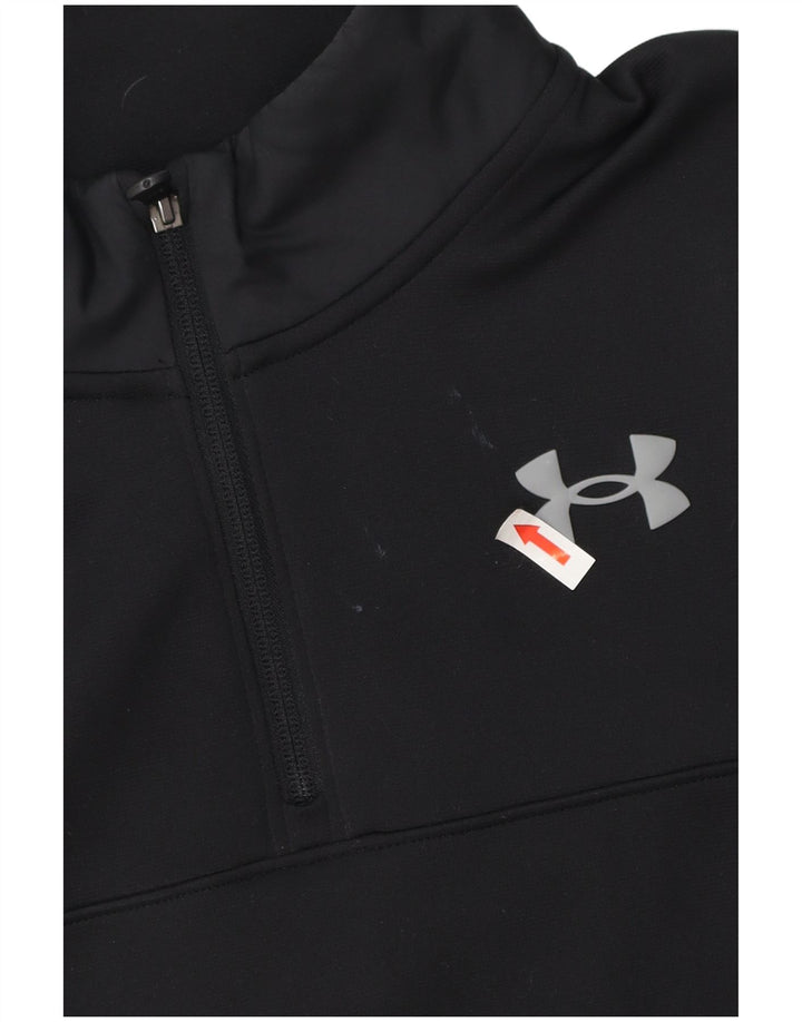 Felpa da uomo Under Armour con vestibilità ampia e collo con zip, media nera