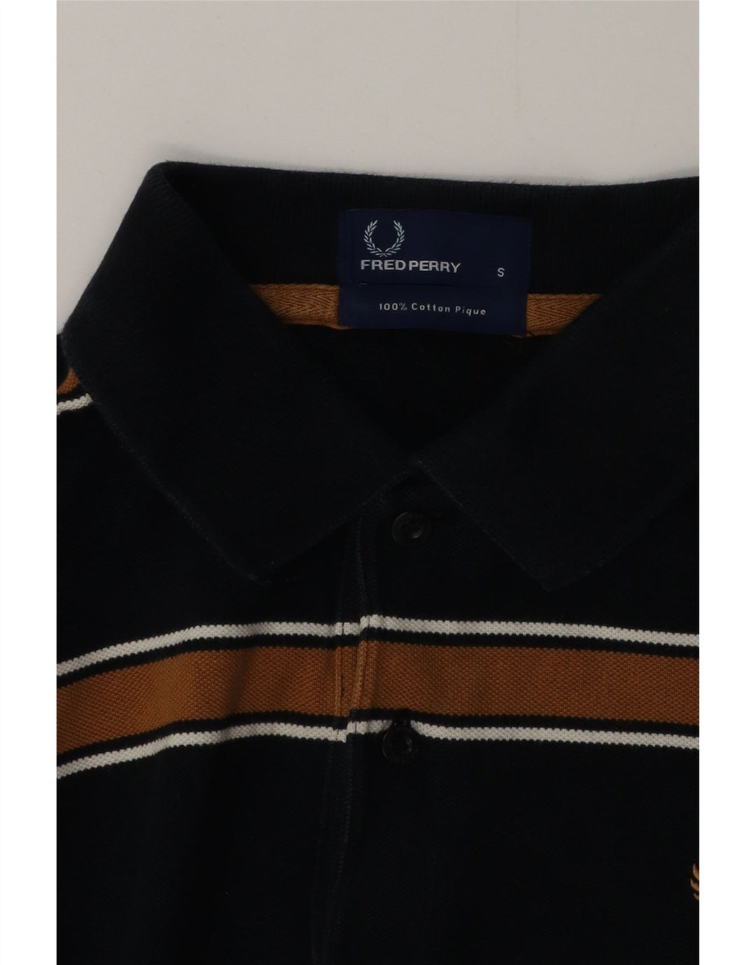 Polo da uomo FRED PERRY piccola in cotone a righe nere