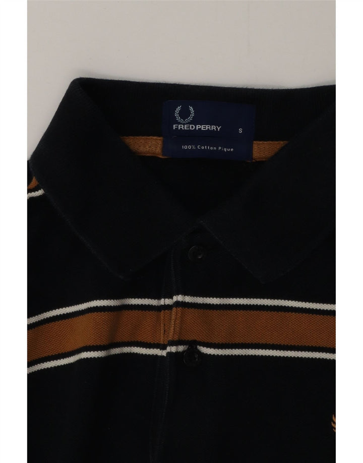 Polo da uomo FRED PERRY piccola in cotone a righe nere