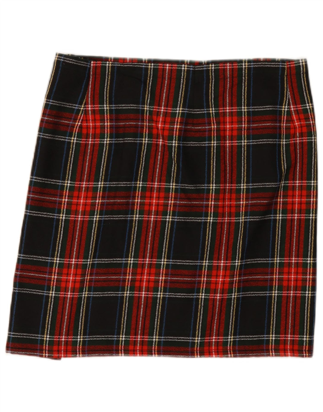 Gonna a portafoglio vintage da donna W32 grande motivo a quadri verdi
