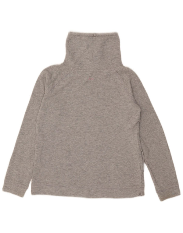 Felpa Joules da donna con collo alto, maglione UK 12, cotone chiazzato grigio medio