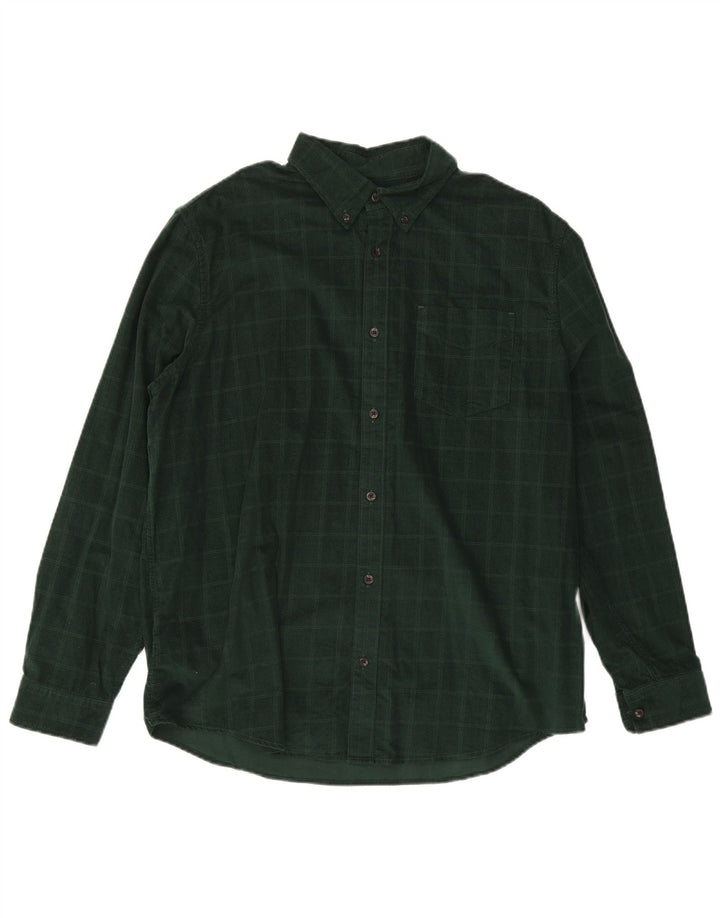 Camicia da uomo Marks & Spencer XL in cotone a quadri verdi
