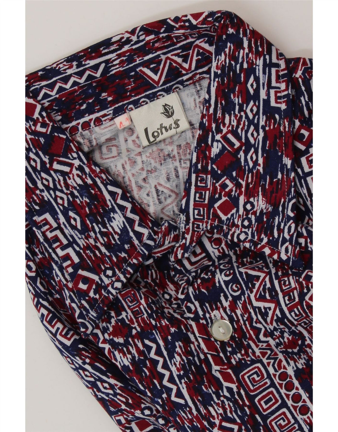 Camicia da uomo VINTAGE taglia 41 grande blu navy geometrico