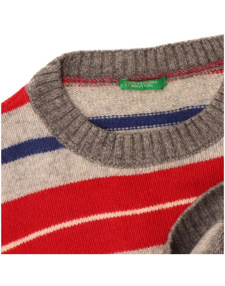 Maglione Girocollo Bambino Benetton 11-12 Anni a Righe Multicolore